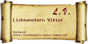 Lichtenstern Viktor névjegykártya